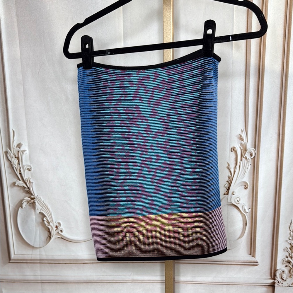 M by Missoni Blue, Turquoise & Purple Patterned Mini Skirt
